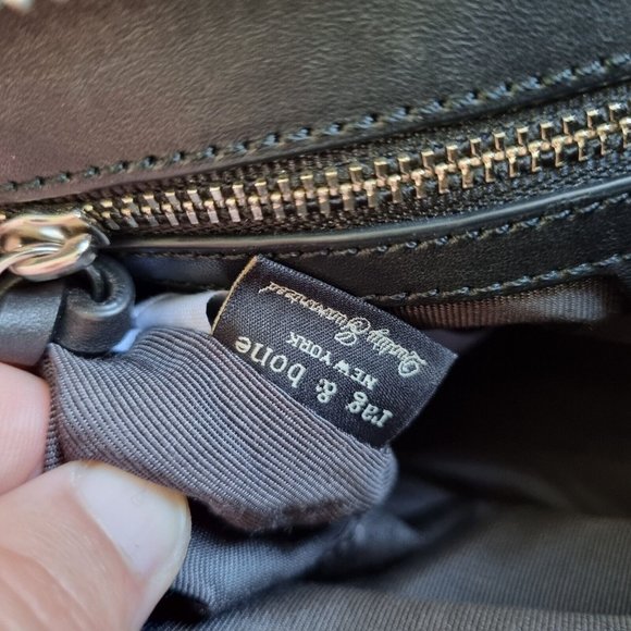 Rag & Bone Pilot Satchel Black Lamb Leather Crossbody Shoulder Bag - Picture 9 of 14